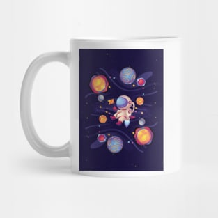 Astronaut in space cartoon Mug